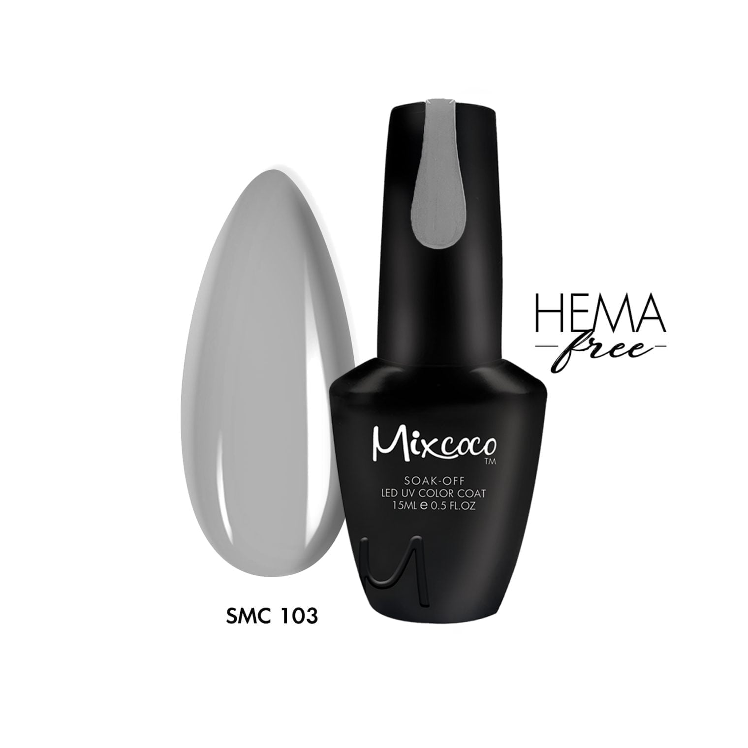 SMC 103 Ημιμόνιμο Βερνίκι Mixcoco 15ml (Γκρι)