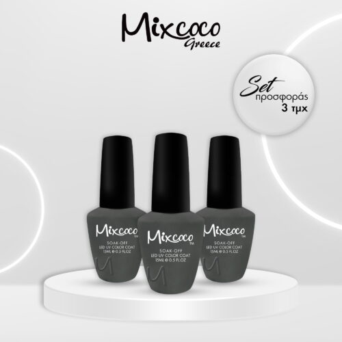 Σετ Top Tempered (Τοπ ενισχυμένο) Mixcoco 15ml Μεσαίας Ρευστότητας 3τμχ