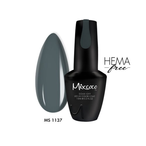 MS-1137 Ημιμόνιμο Βερνίκι Mixcoco 15ml (Γκρι-Μπλε)