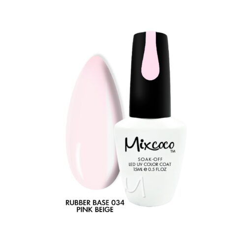 RUBBER BASE 34 PINK BEIGE (ΒΑΣΗ ΚΑΟΥΤΣΟΥΚ) MIXCOCO 15ML