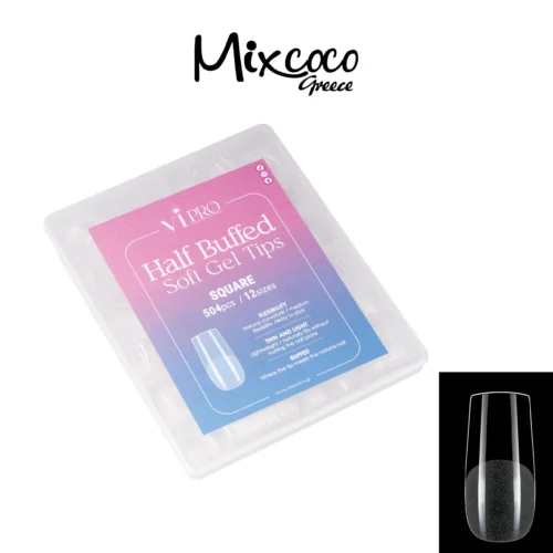 HALF BUFFED SOFT GEL TIPS SQUARE - VI PRO