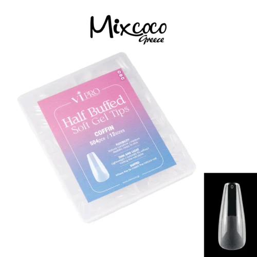 HALF BUFFED SOFT GEL TIPS COFFIN - MIXCOCO