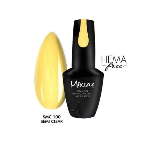 SMC 100 Ημιμόνιμο Βερνίκι Mixcoco 15ml (Χρυσό-Κίτρινο Glitter)