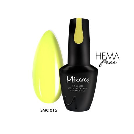 SMC 016 Ημιμόνιμο Βερνίκι Mixcoco 15ml (Fluo Κίτρινο)