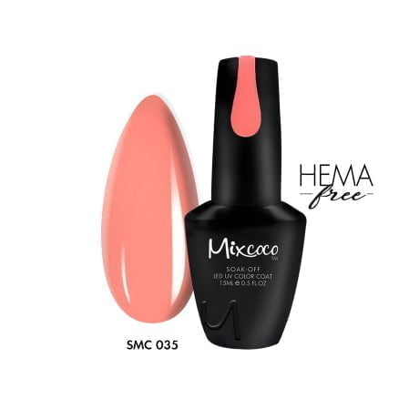 SMC 035 Ημιμόνιμο Βερνίκι Mixcoco 15ml (Fluo-Ανοιχτό Ροζ)
