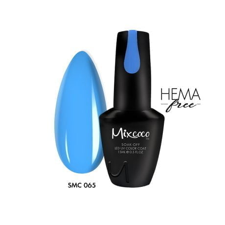 SMC 065 Ημιμόνιμο Βερνίκι Mixcoco 15ml (Έντονο Γαλάζιο-Μπλε)