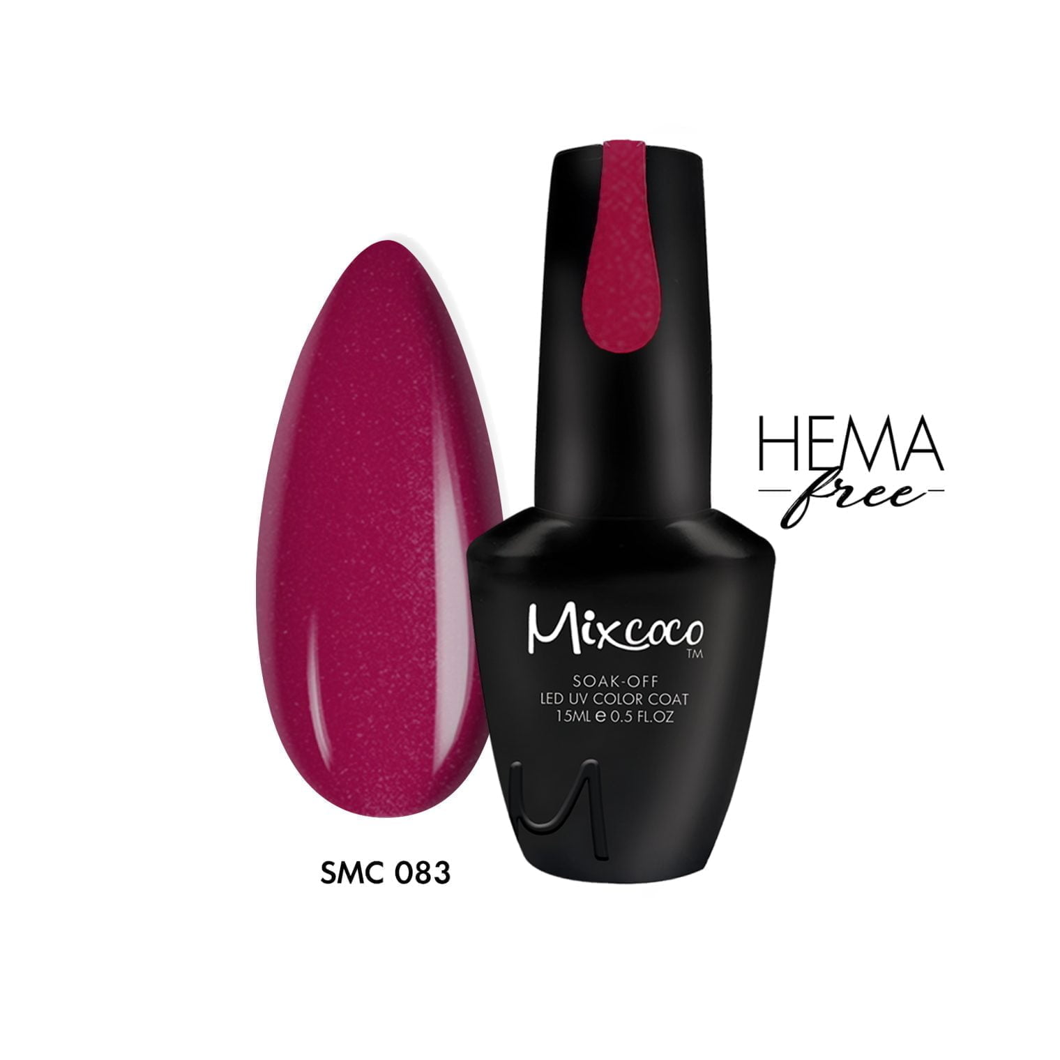 SMC 083 Ημιμόνιμο Βερνίκι Mixcoco 15ml (Τριανταφυλλί Σκούρο-Περλέ)