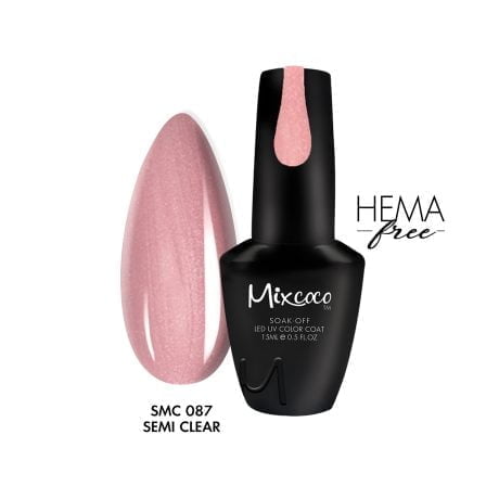 SMC 087 Ημιμόνιμο Βερνίκι Mixcoco 15ml (Ροζ Shimmer-Περλέ)