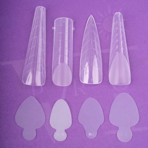 DUAL FORMS - TIPS AND SILICONE FRENCH GUIDES MIX SHAPES 192PCS_1
