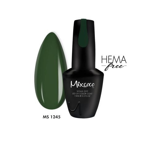 MS-1245 Ημιμόνιμο Βερνίκι Mixcoco 15ml (Πράσινο)
