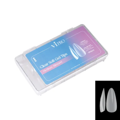 CLEAR SOFT GEL TIPS MEDIUM ALMOND - VI PRO (1)