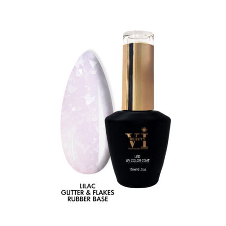 Rubber Base Lilac Glitter & Flakes 15ml