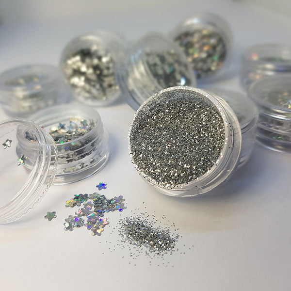 Set Glitter Multi Shapes Ασημί