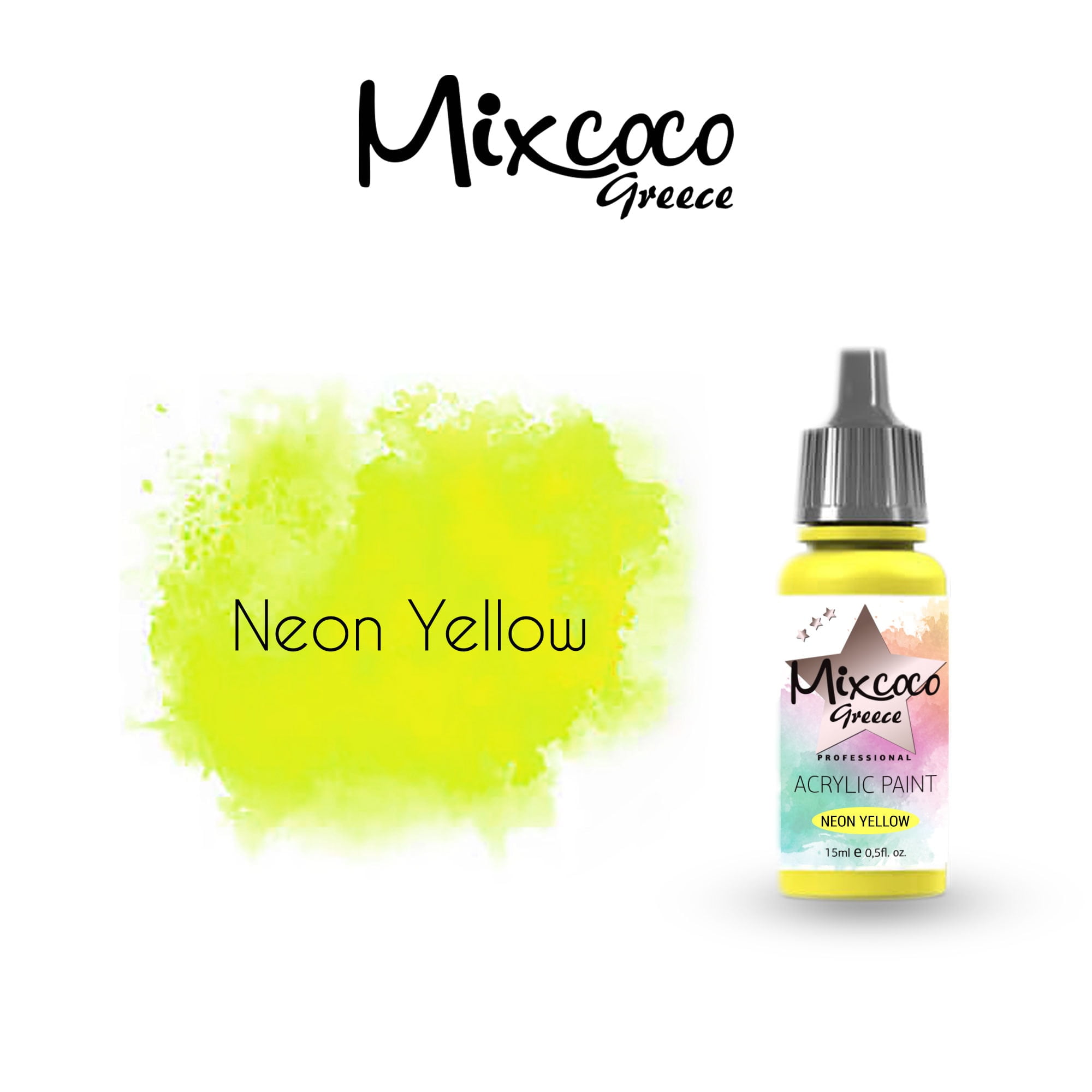 Ακρυλικό χρώμα αερογράφου Neon yellow 15ml