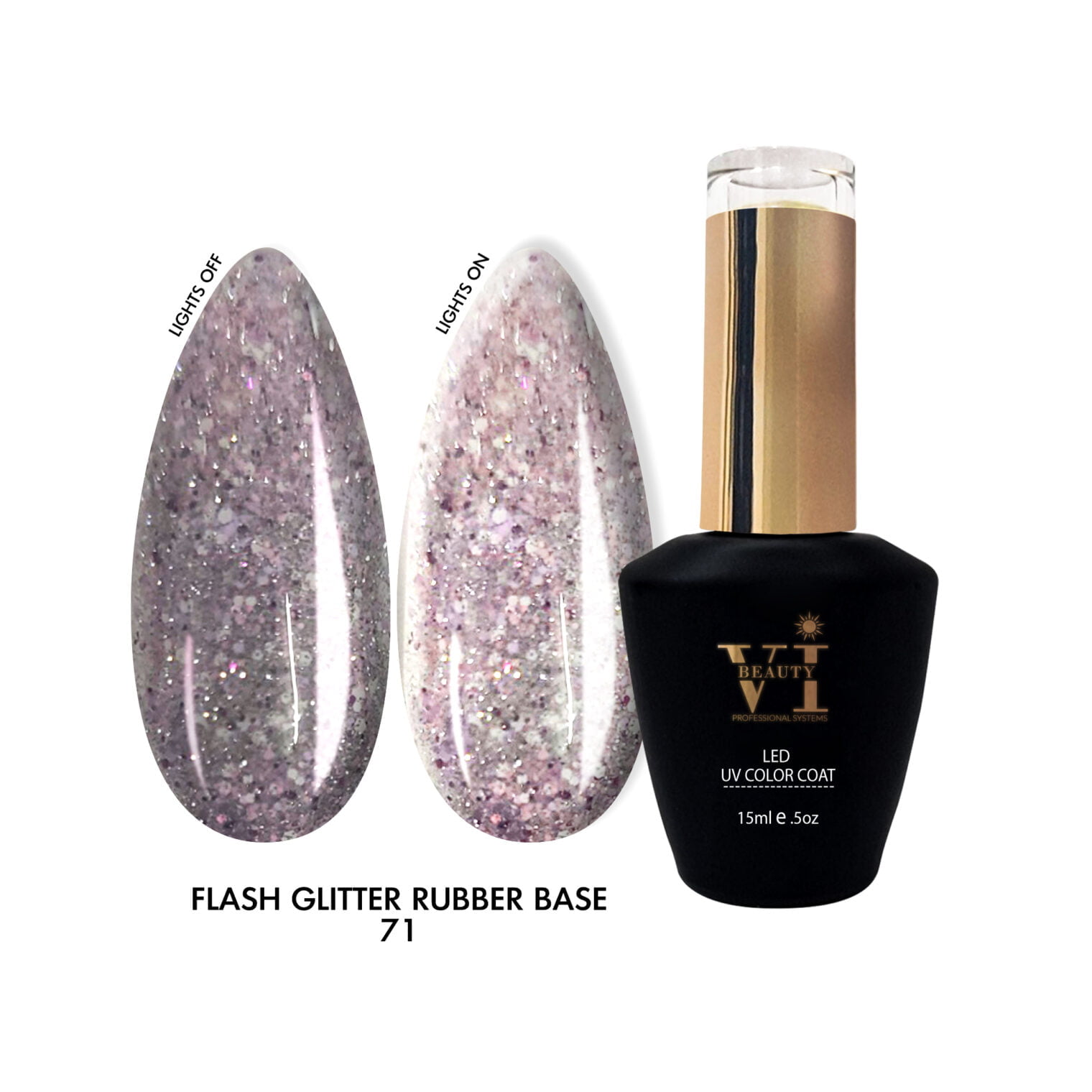 Disco Flash Glitter Rubber Base 15ml 71