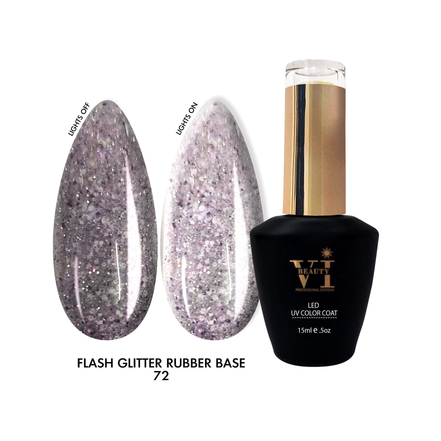 Disco Flash Glitter Rubber Base 15ml 72