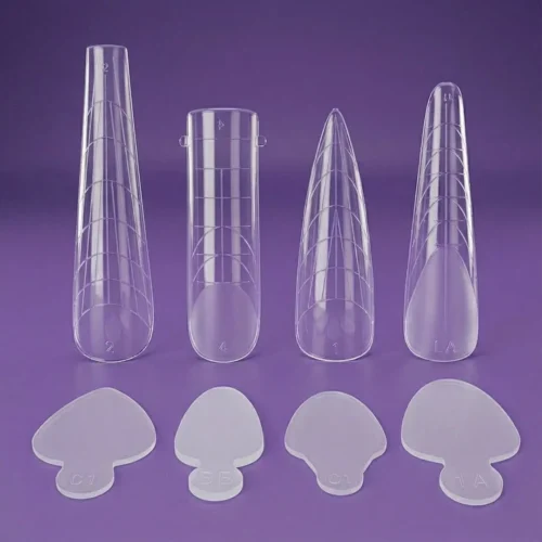 DUAL FORMS TIPS AND SILICONE FRENCH GUIDES 4 DIFFERENT SHAPES 192PCS