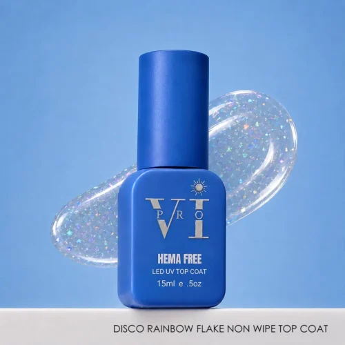 DISCO RAINBOW FLAKE NON WIPE TOP COAT