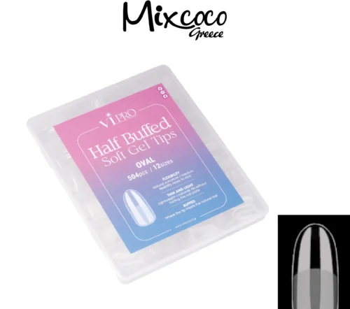 HALF BUFFED SOFT GEL TIPS OVAL - VI PRO