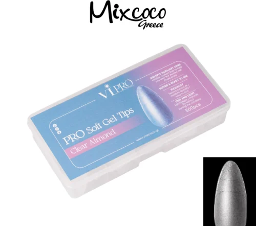 PRO SOFT GEL TIPS CLEAR ALMOND - VI PRO
