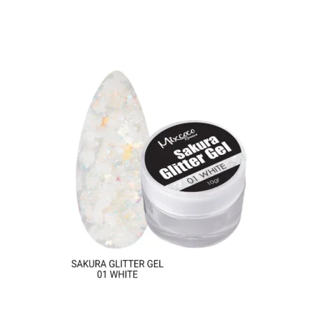 SAKURA GLITTER GEL 01 WHITE_MIXCOCO