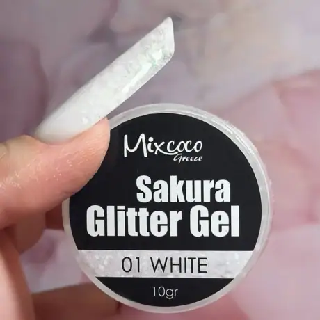SAKURA GLITTER GEL WHITE