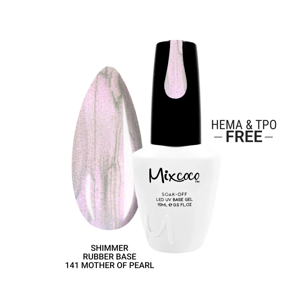 MIXCOCO - SHIMMER RUBBER BASE 141 MOTHER OF PEARL