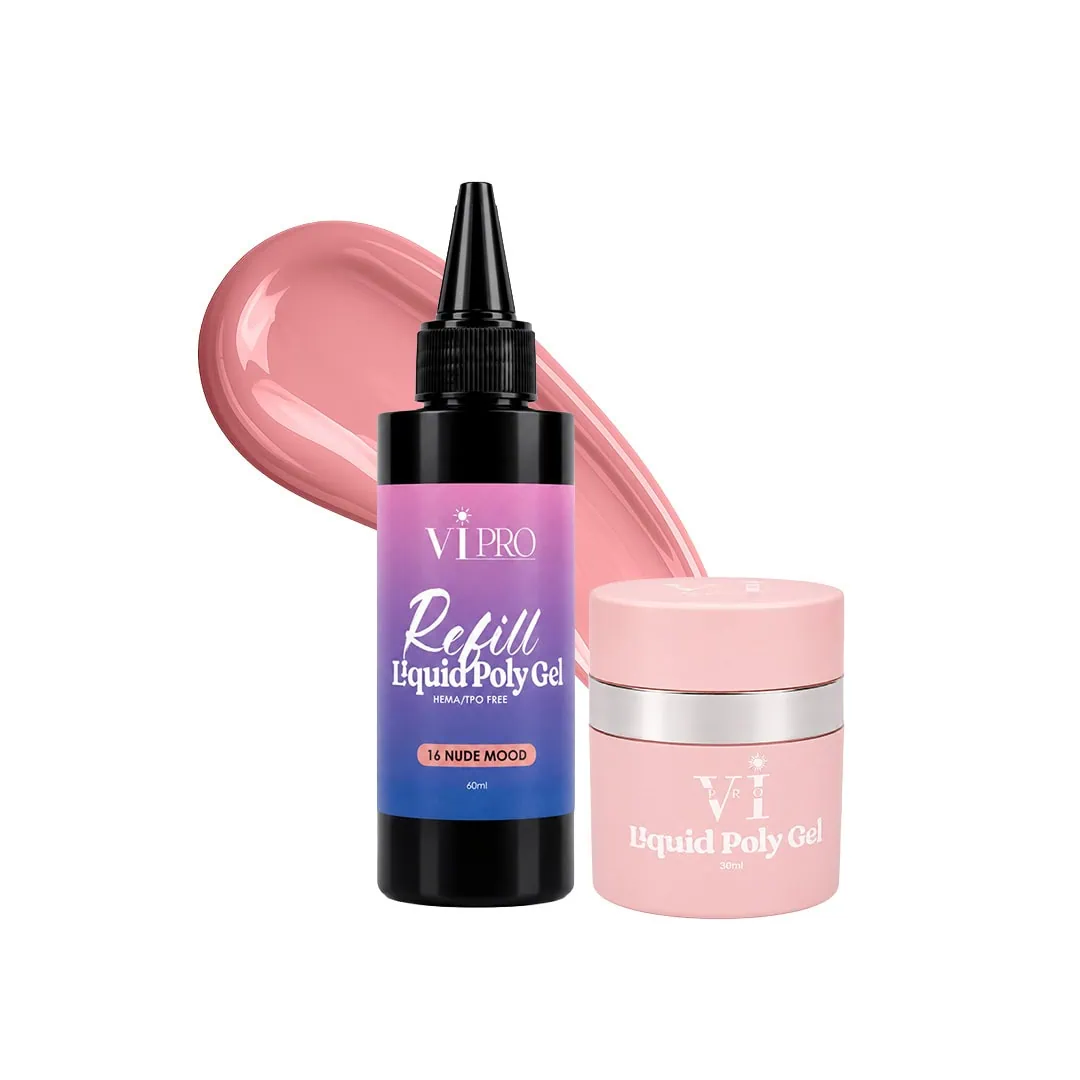 REFILL LIQUID POLY GEL 16 NUDE MOOD WITH PUMP