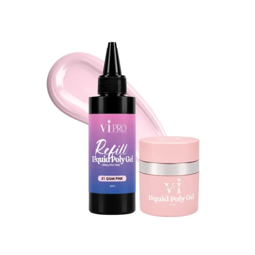 REFILL LIQUID POLY GEL 21 GUM PINK WITH PUMP